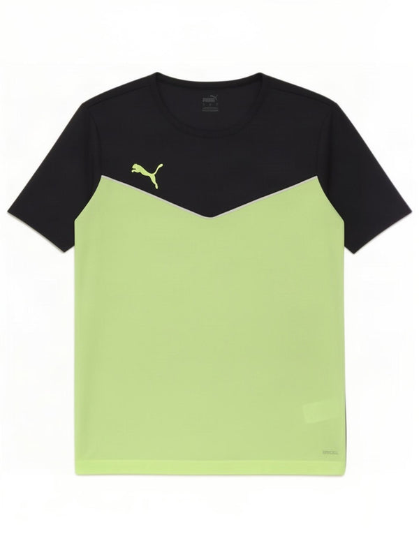 T-shirt da uomo Puma Top Large in poliestere color block nero