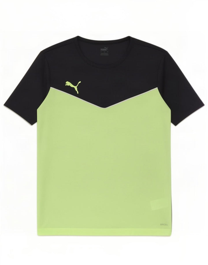 T-shirt da uomo Puma Top Large in poliestere color block nero