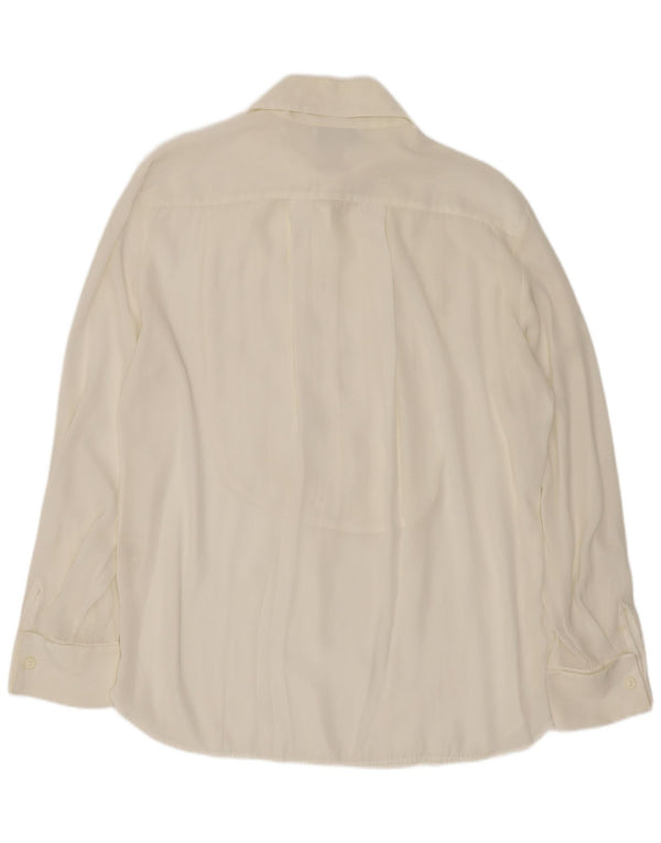 ENJOY Camicia pullover ampia da donna UK 14 Poliestere bianco medio