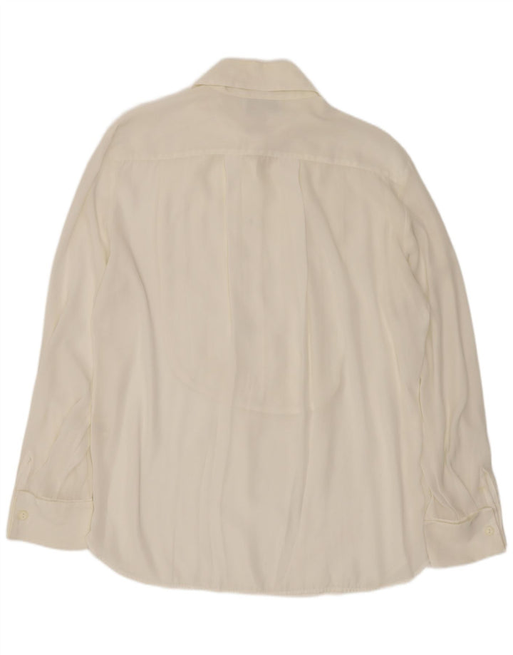 ENJOY Camicia pullover ampia da donna UK 14 Poliestere bianco medio