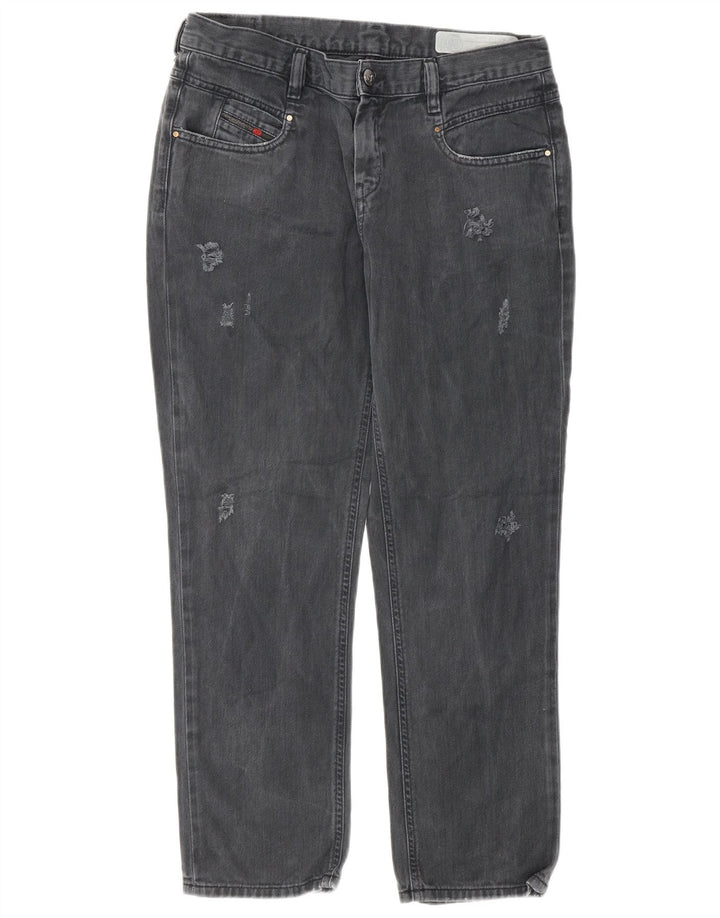 Jeans dritti slim effetto consumato alla caviglia da donna Diesel W29 L27 Grigi
