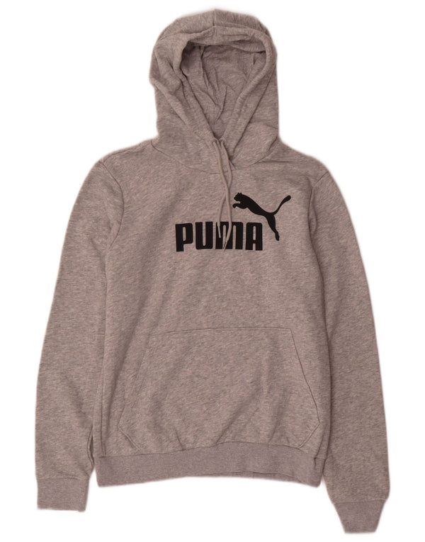 Puma Womens Graphic Hoodie Jumper UK 12 Medium  Grey