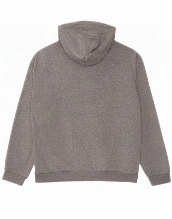 Felpa con cappuccio da uomo Adidas in cotone chiazzato grigio medio