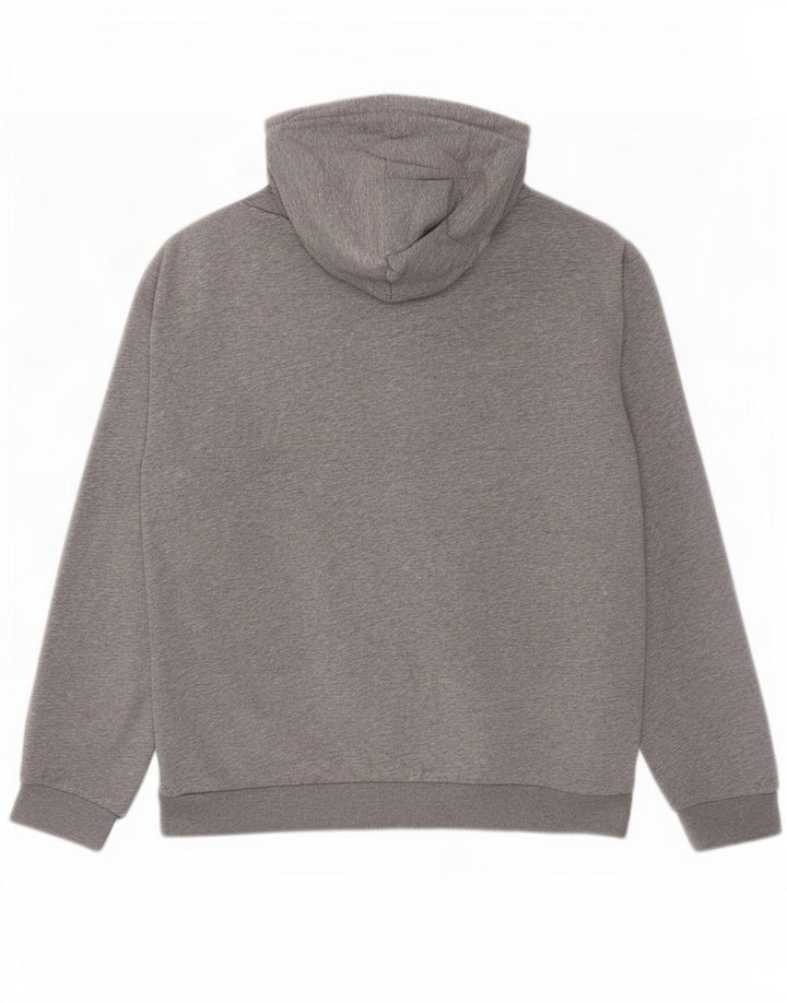 Felpa con cappuccio da uomo Adidas in cotone chiazzato grigio medio