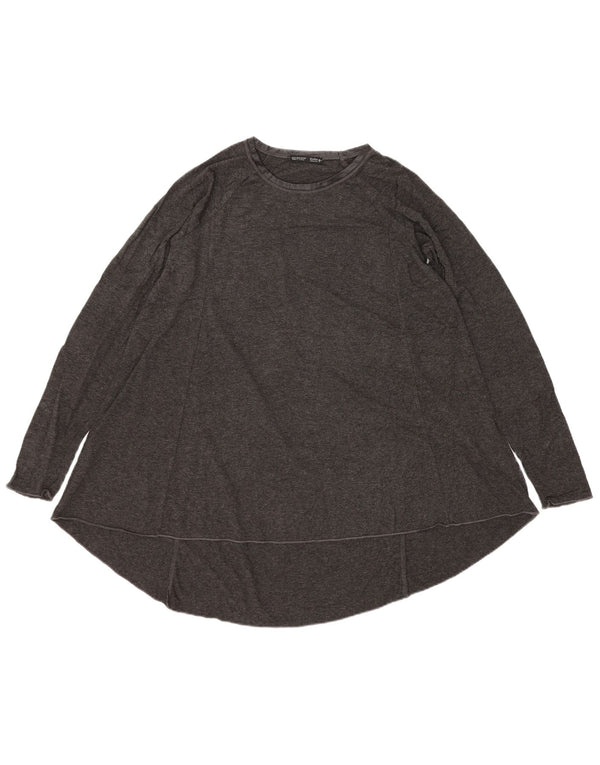 Top tunica a maniche lunghe da donna Zara UK 10 piccolo in viscosa grigia