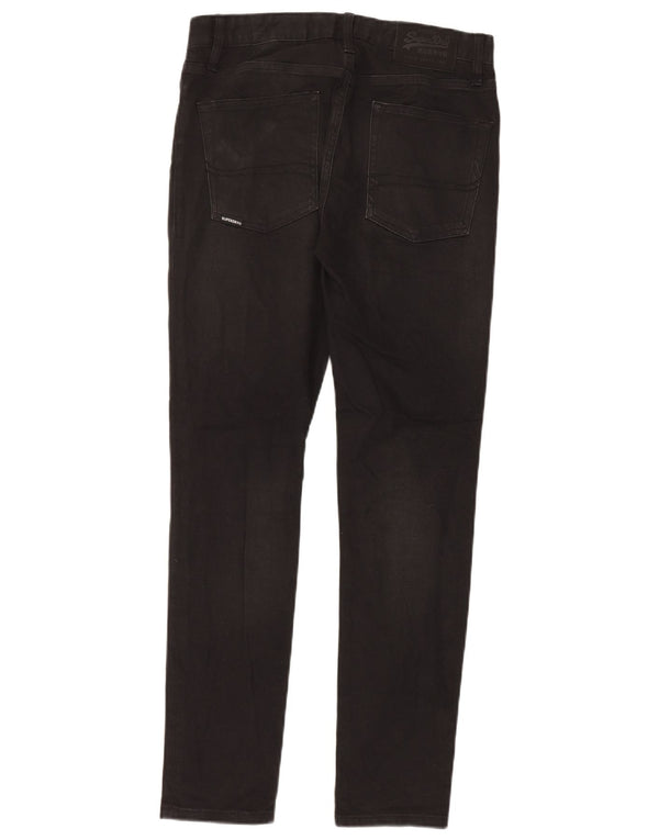 Jeans skinny invecchiati da uomo Superdry W30 L32 cotone nero