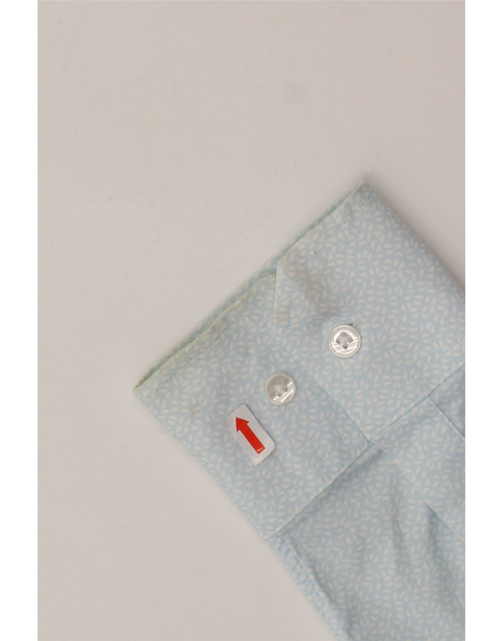 BONOBOS Camicia da uomo dalla vestibilità atletica Grande nylon maculato blu