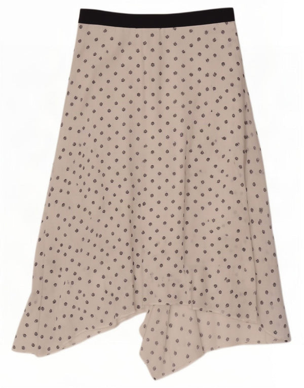 Gonna asimmetrica da donna Marks & Spencer UK 12 media W30 bianca floreale