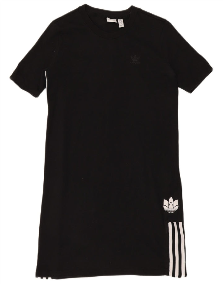 Abito T-shirt da donna ADIDAS UK 6 XS cotone nero