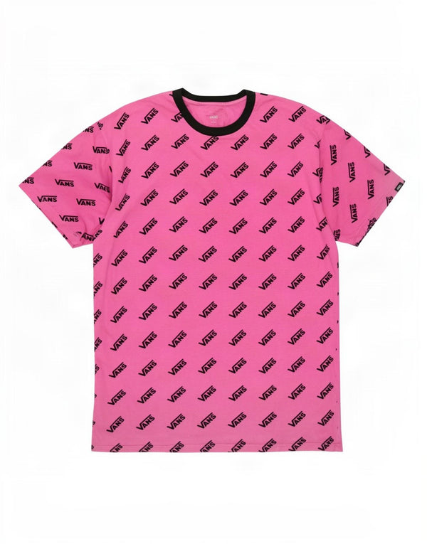 T-shirt grafica da uomo Vans grande in cotone rosa