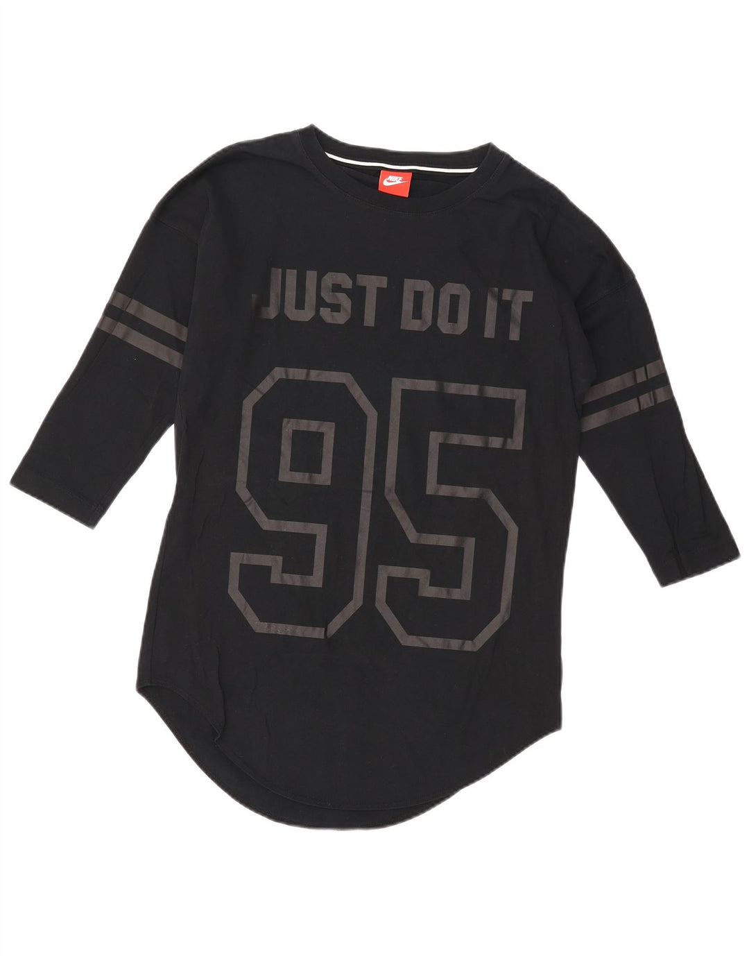 Top Nike da uomo con grafica manica a 3/4 piccola in cotone nero