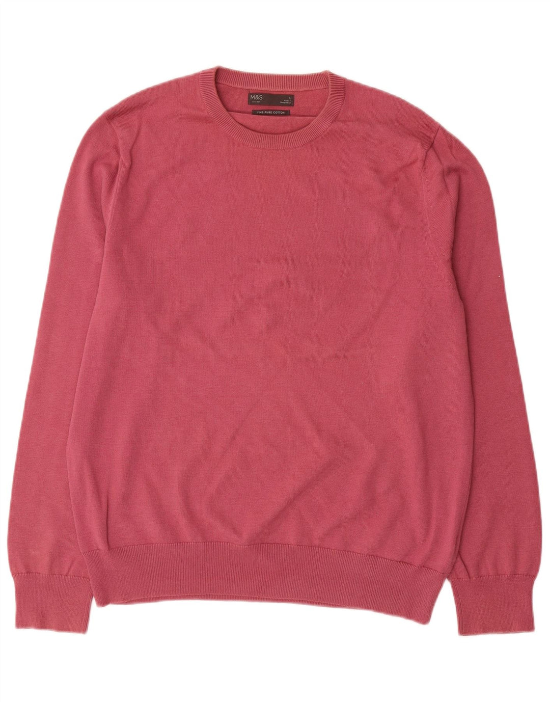 Maglione maglione girocollo da uomo Marks & Spencer grande cotone rosso