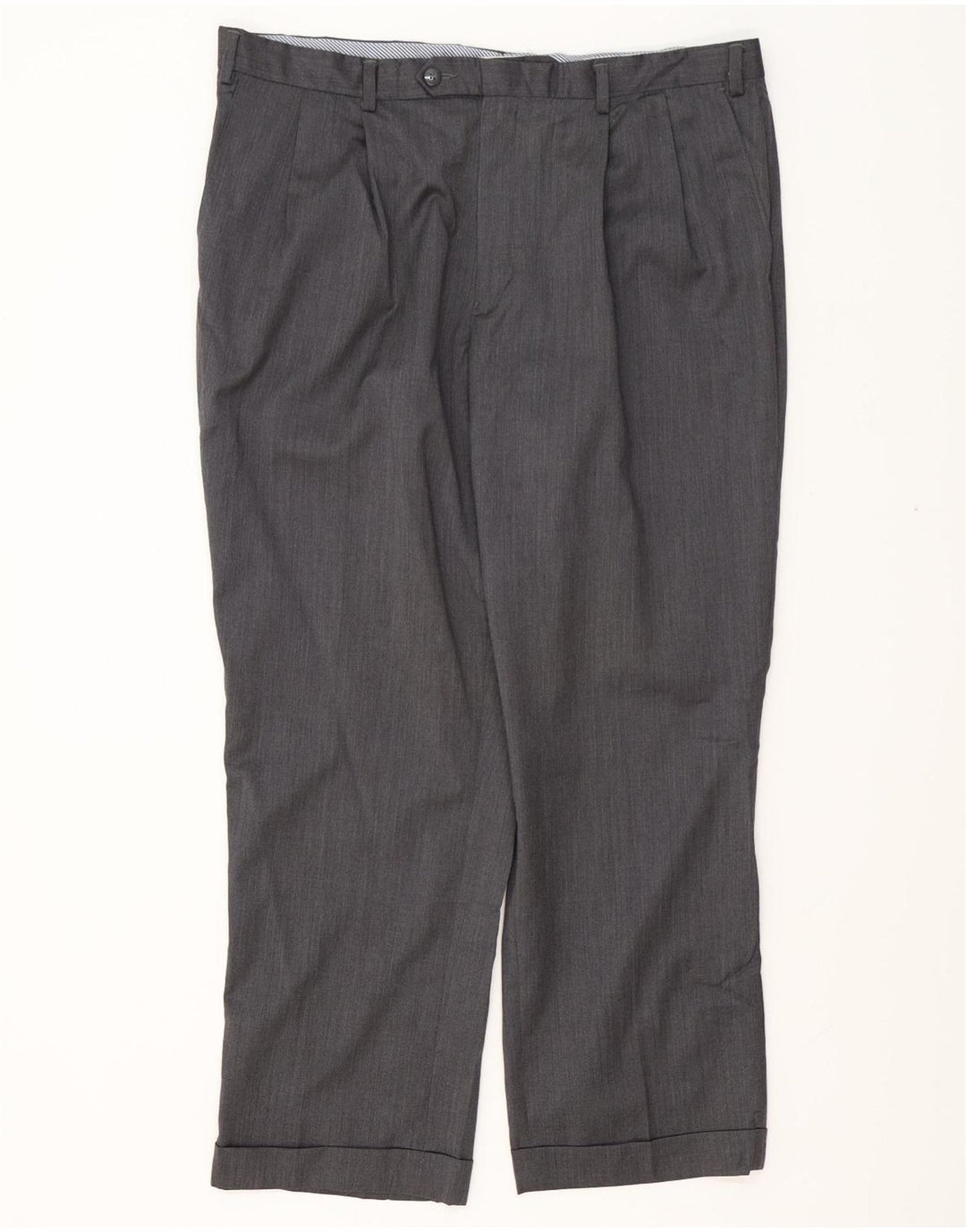 Pantaloni da abito con pegging da uomo IZOD W38 L29 in lana grigia