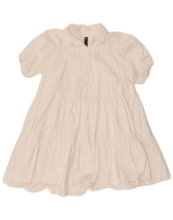 Abito tunica a maniche corte da donna Zara UK 6 XS cotone bianco