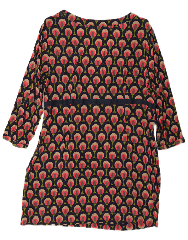 Abito a trapezio da donna con maniche a 3/4 Boden UK 18 XL multicolore geometrico
