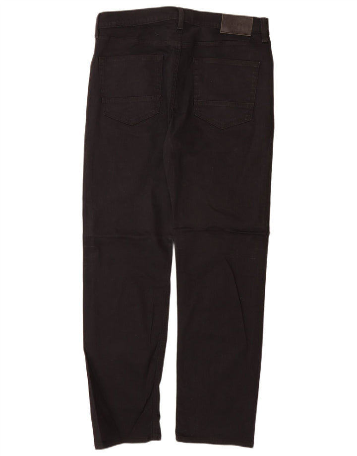 Jeans dritti regolari da uomo Marks & Spencer W34 L31 cotone nero