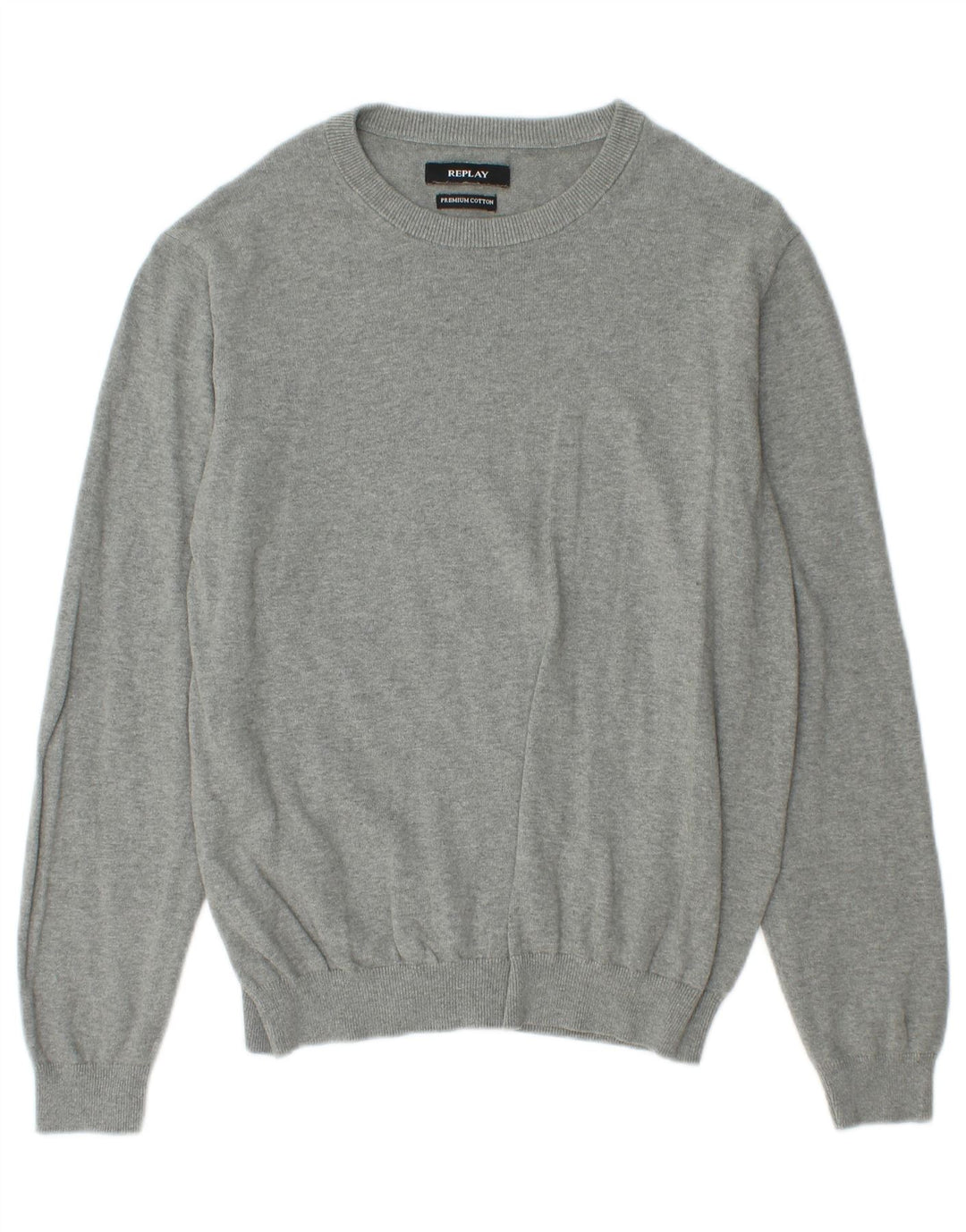 Maglione maglione con scollo a barca da donna Replay UK 14 Cotone grigio medio