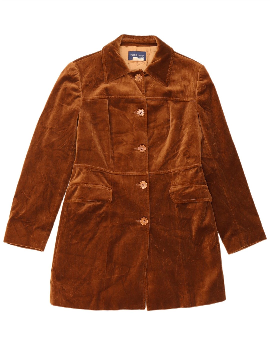 Soprabito in velluto da donna Zara EU 40 cotone marrone medio