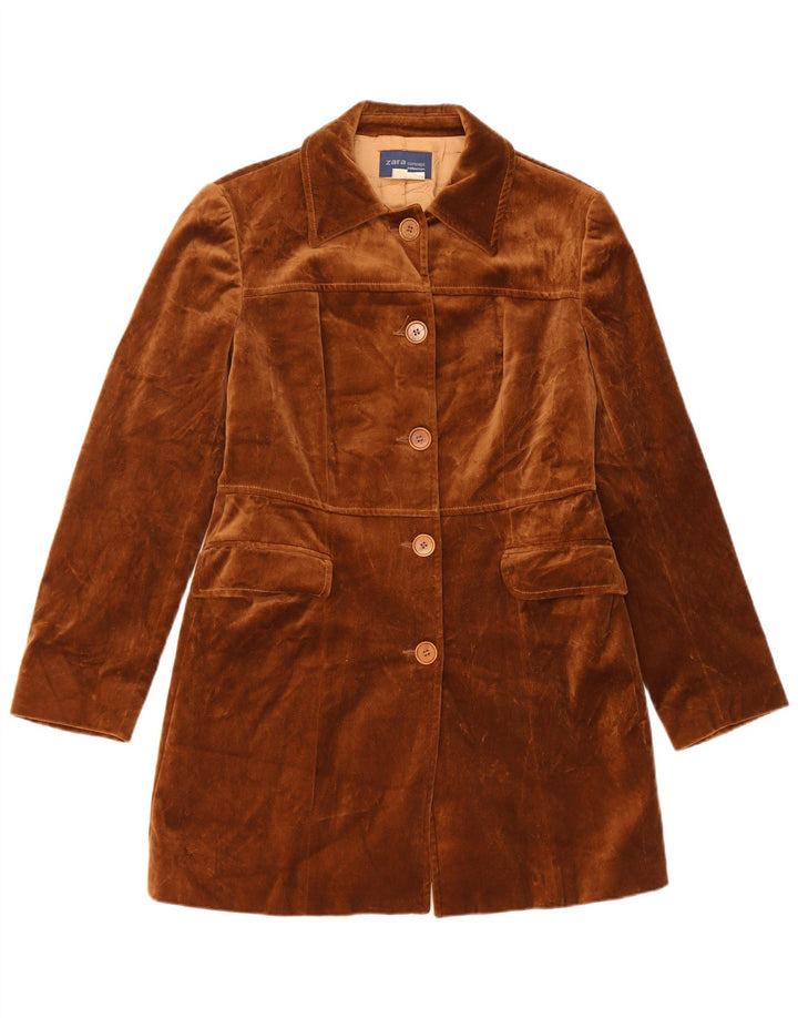 Soprabito in velluto da donna Zara EU 40 cotone marrone medio