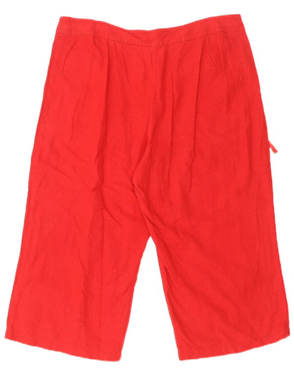 Bermuda da donna Marks & Spencer UK 16 Large W34 Lino rosso