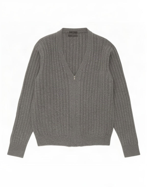 Maglione cardigan da uomo Sisley grande lana grigia