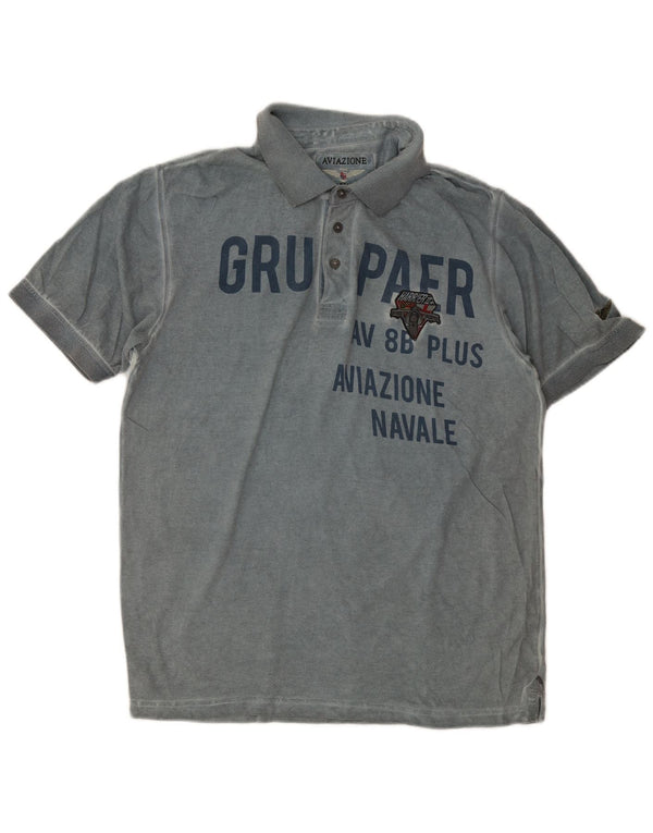 Polo grafica da uomo Aviazione Navale XL Blu
