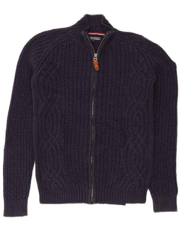 Maglione cardigan per ragazzi Tommy Hilfiger 13-14 anni in cotone blu navy