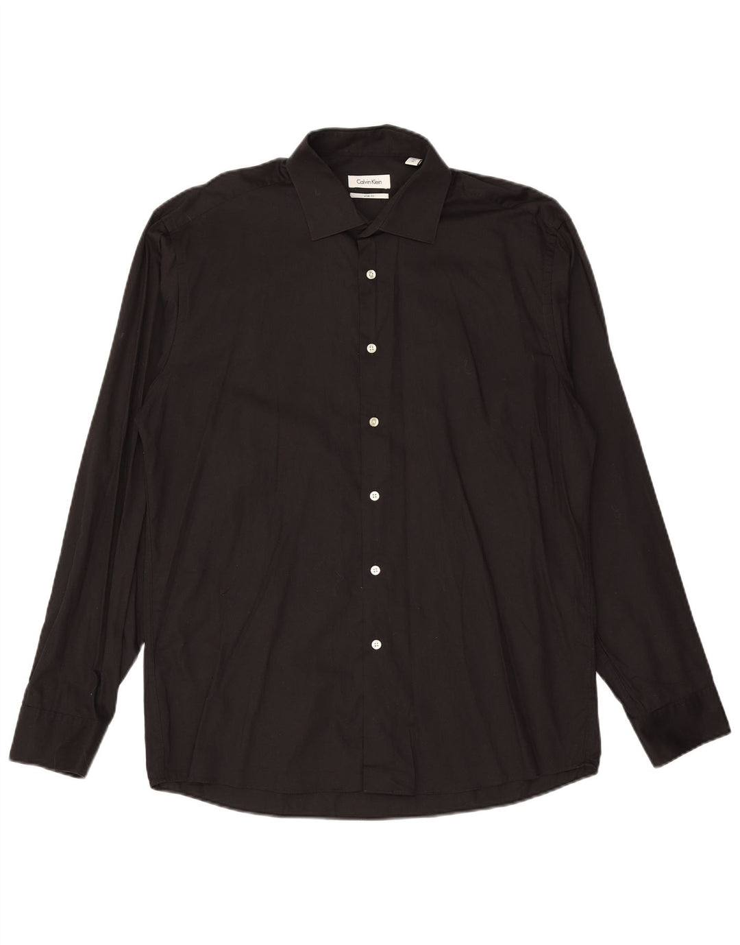 CALVIN KLEIN Camicia slim fit da uomo taglia 43 grande cotone nero