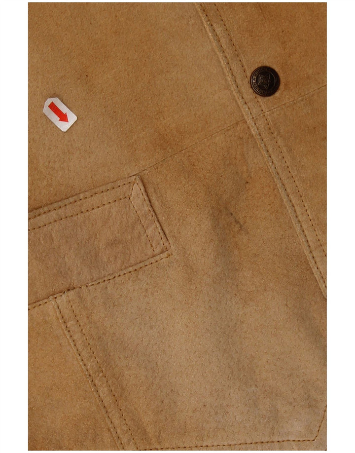 Gilet Uomo Camoscio VINTAGE IT 44 XS Pelle Marrone