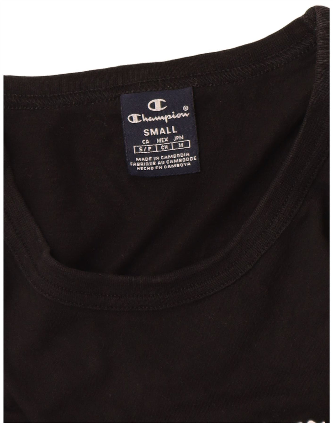 T-shirt grafica da uomo CHAMPION Top piccola nera