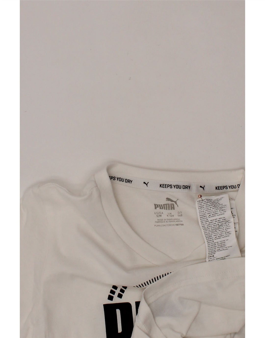 Maglietta grafica PUMA da bambino 9-10 anni in cotone bianco