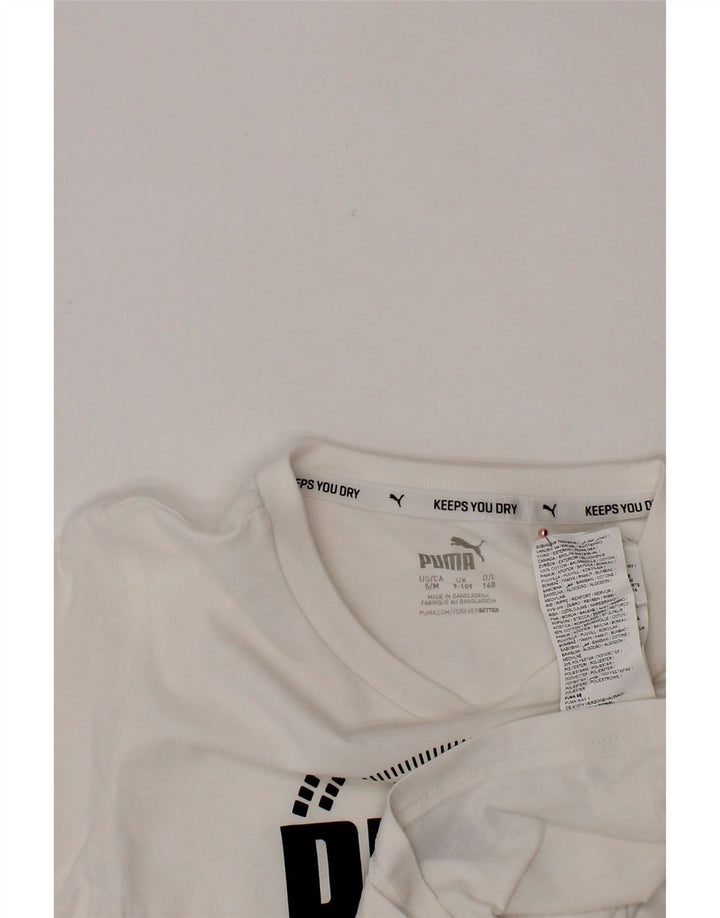 Maglietta grafica PUMA da bambino 9-10 anni in cotone bianco