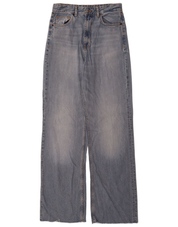 Jeans dritti a vita alta da donna Zara EU 38 piccoli W28 L34 cotone blu