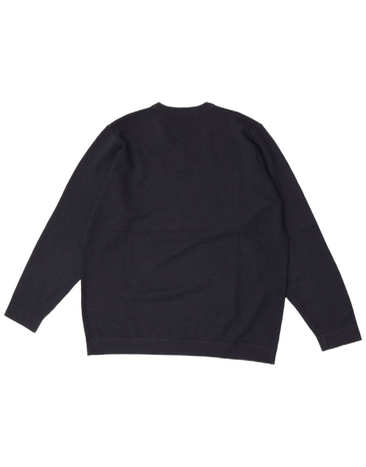 Maglione da uomo con scollo a V Marks & Spencer medio blu navy in acrilico