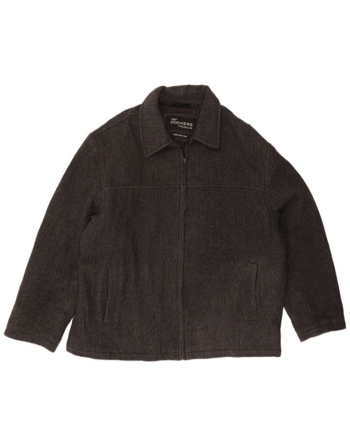 Dockers Bomber da uomo UK 42 XL Lana a spina di pesce grigia