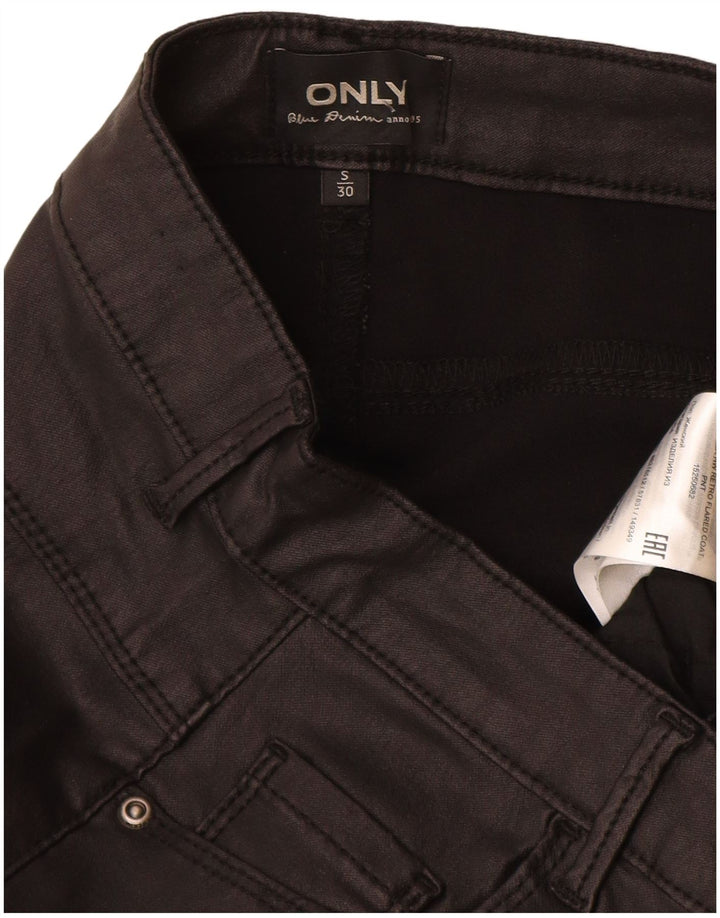 Solo pantaloni casual svasati da donna piccoli W26 L30 viscosa nera