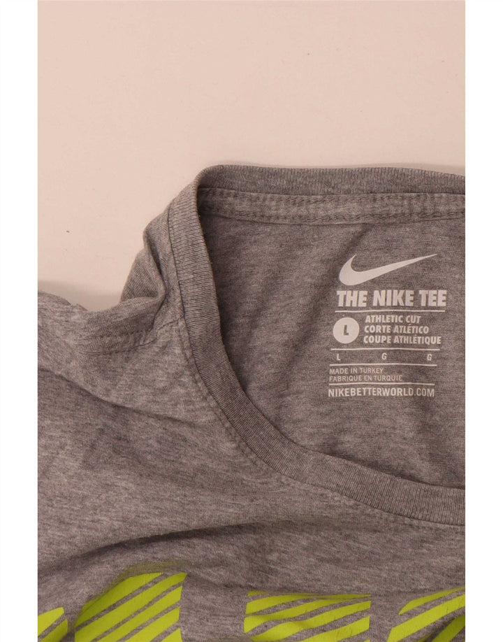 T-shirt grafica Nike da uomo con taglio atletico, grande, grigia chiazzata