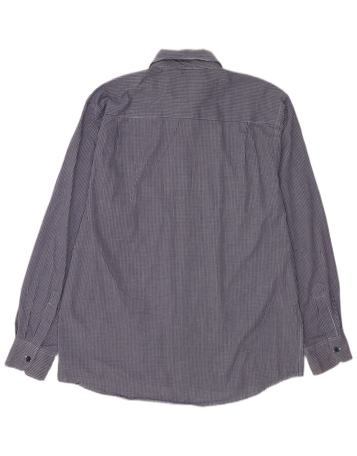 Camicia Pierre Cardin da uomo vestibilità regolare XL poliestere a quadretti blu navy