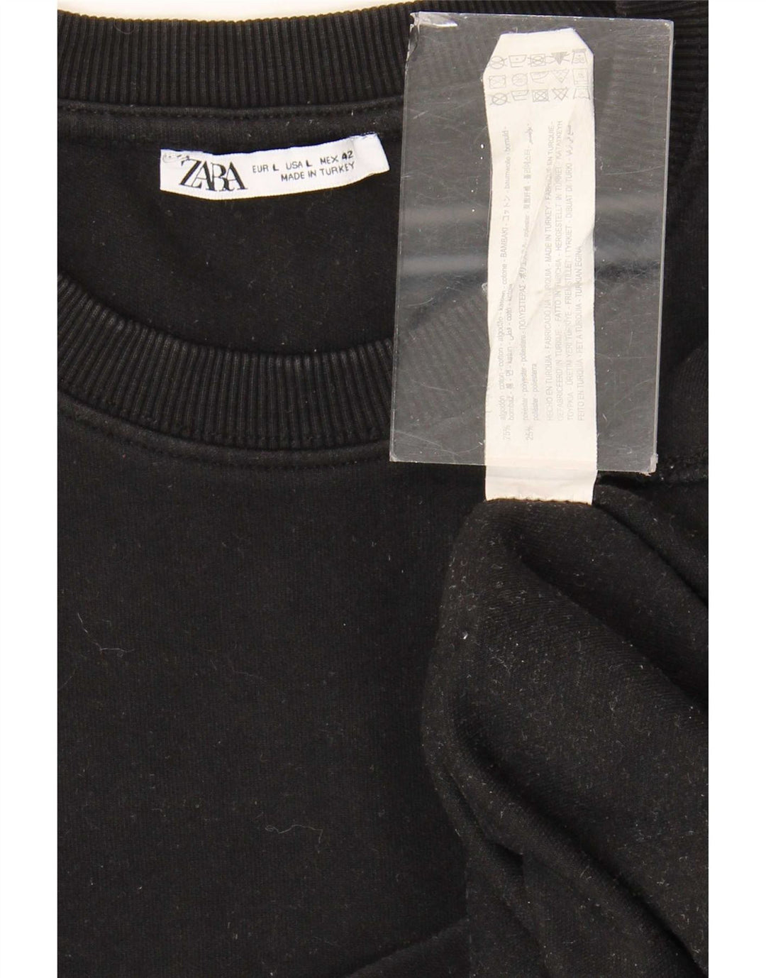 T-shirt Zara da uomo Top grande in cotone nero