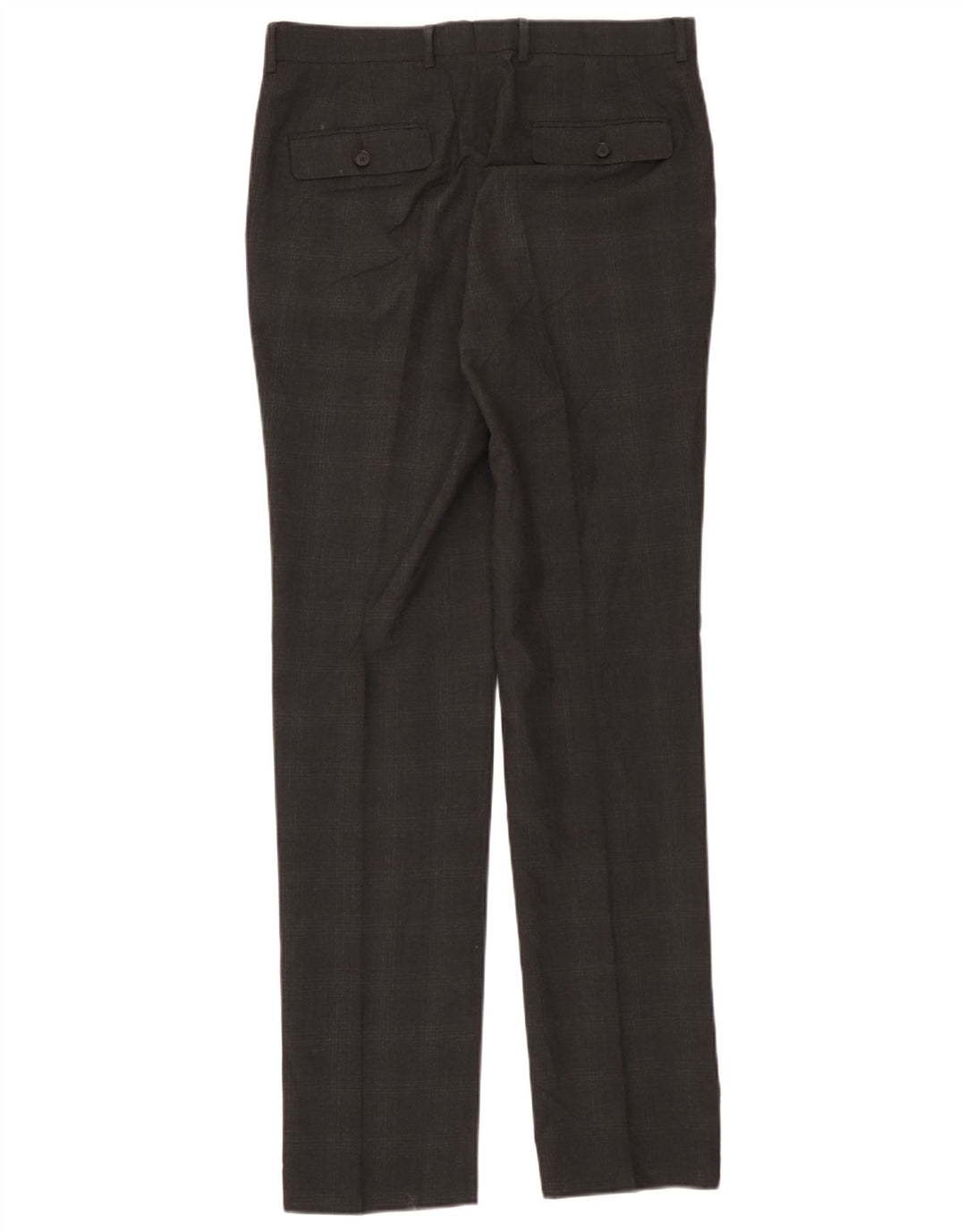 Pantaloni da abito da uomo Marks & Spencer super slim fit W32 L33 a quadri grigi