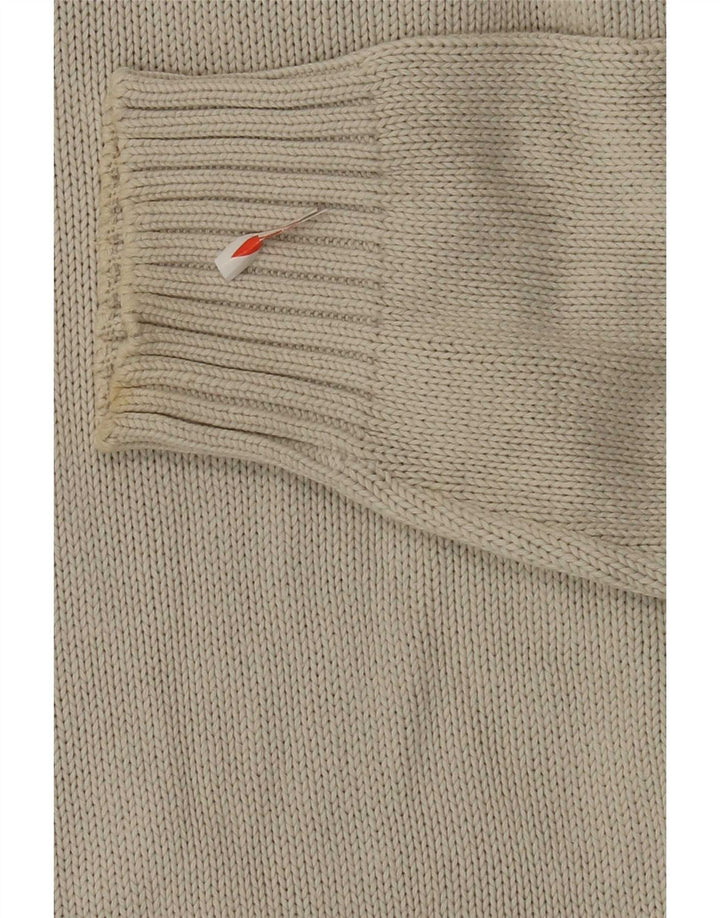 Maglione da uomo con zip e collo Murphy & Nye in cotone beige medio
