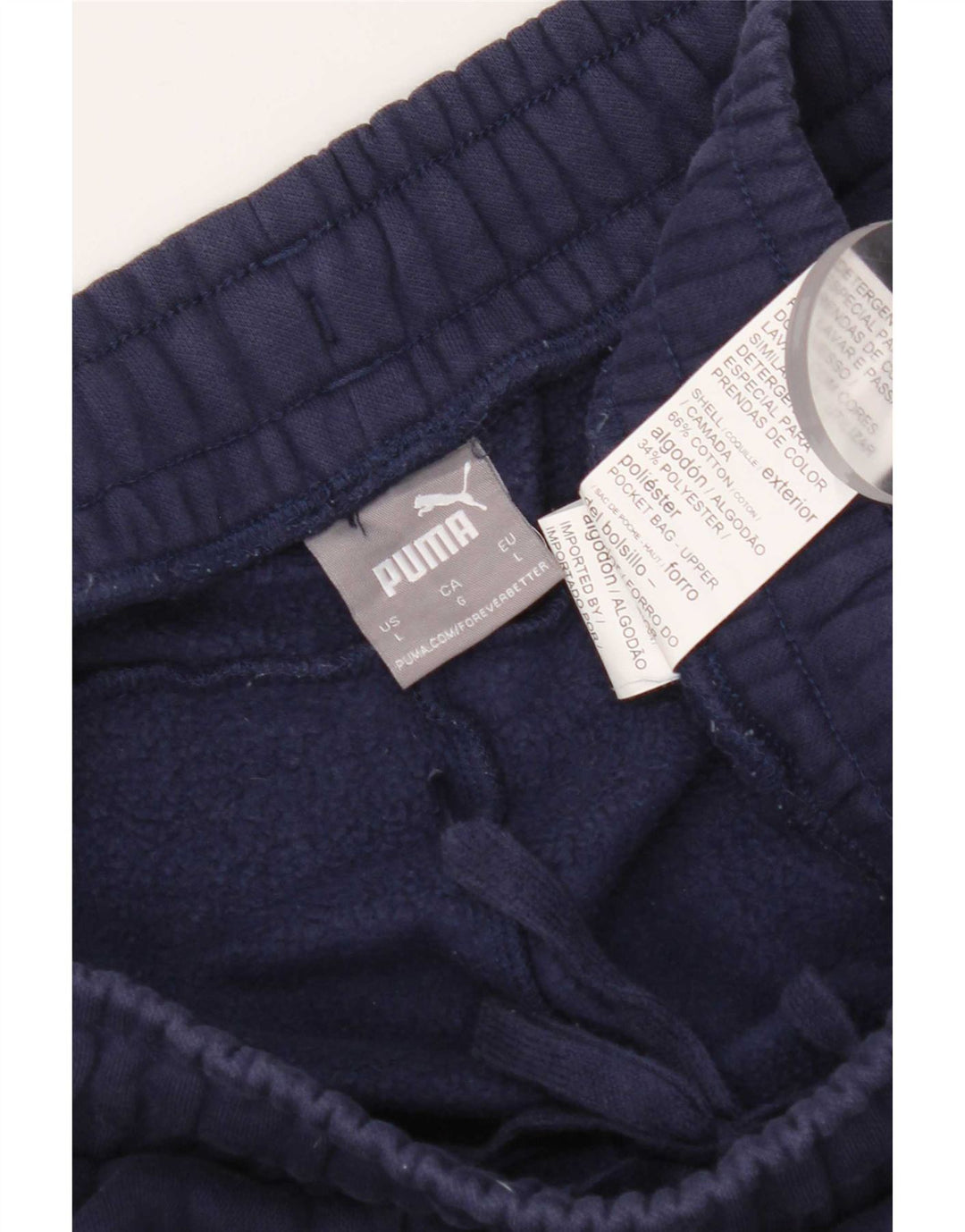 Pantaloni da tuta da uomo Puma Large in cotone blu navy