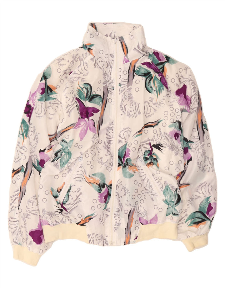 VINTAGE Womens Tracksuit Top Jacket IT 50/52 2XL White Floral Vintage Vintage and Second-Hand Vintage from Messina Hembry 