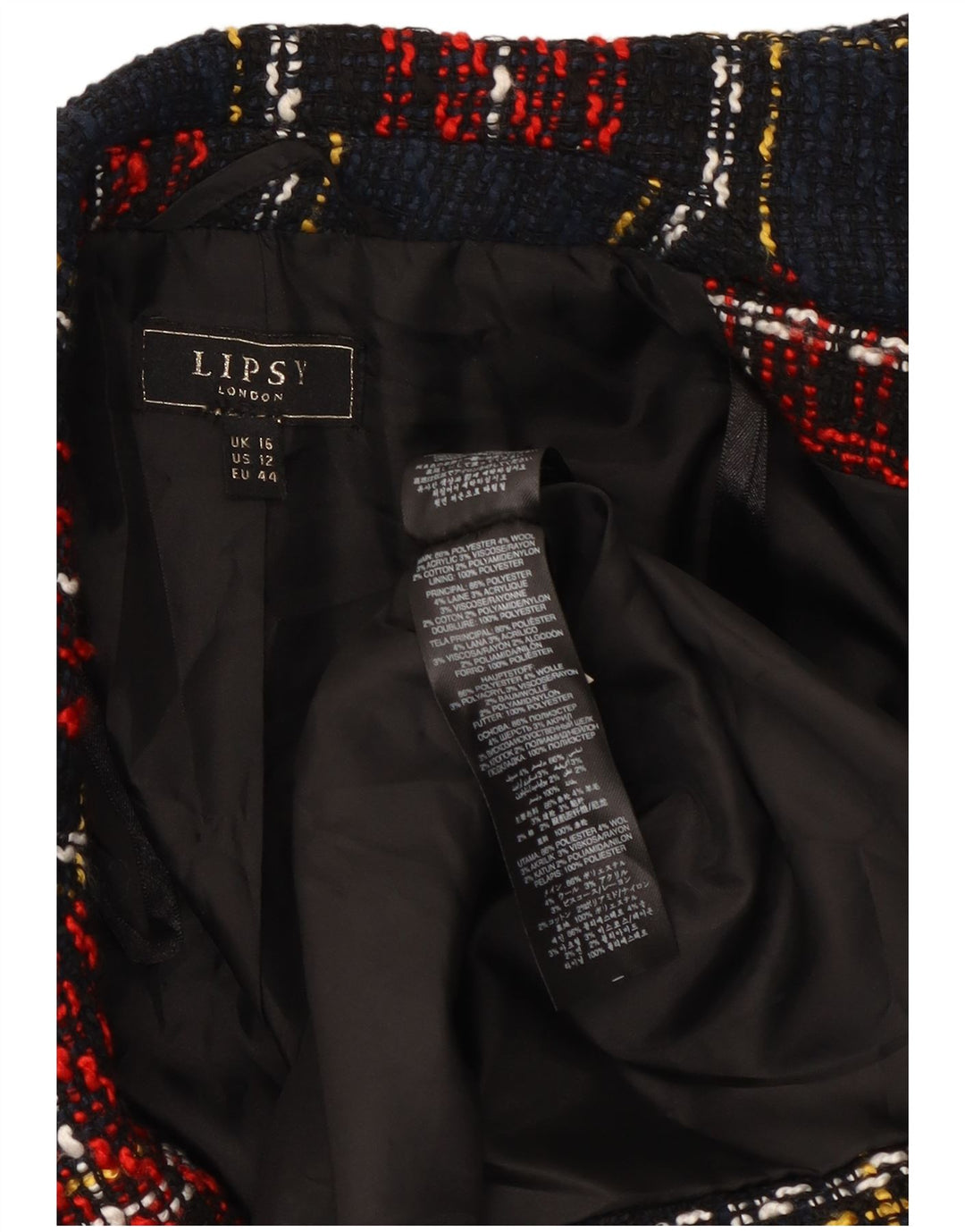 Giacca Blazer da Donna Lipsy UK 16 Large Rosso a Quadri in Poliestere