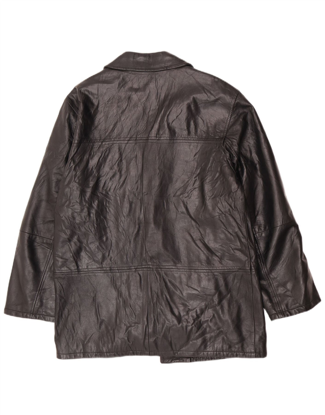 Giacca in pelle vintage da uomo UK 38 media nera classica