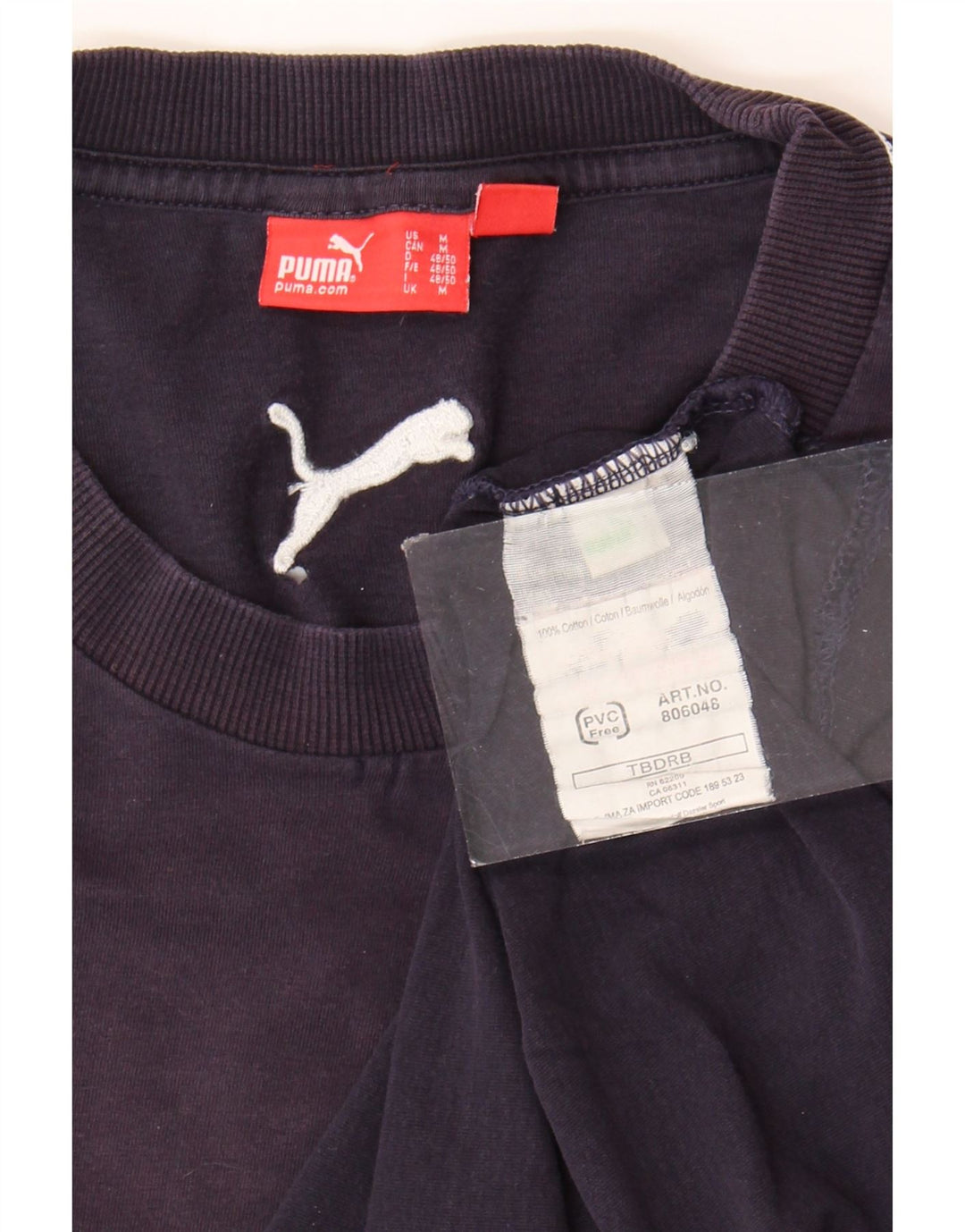T-shirt grafica da uomo Puma Top in cotone blu navy medio