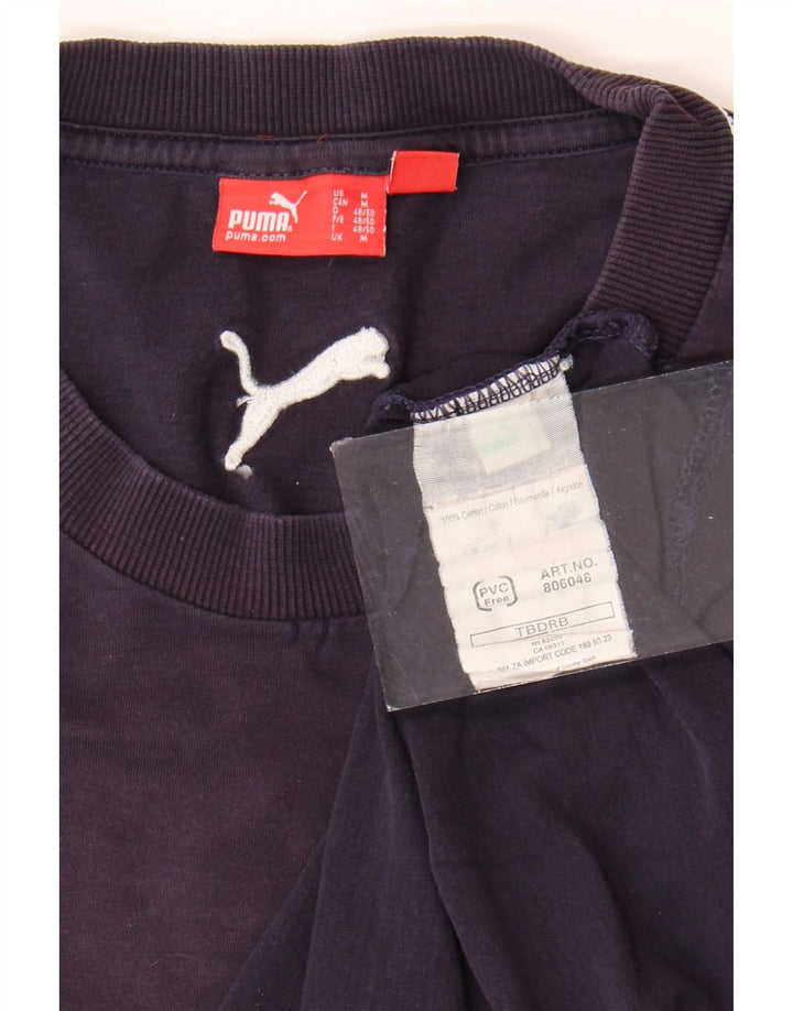 T-shirt grafica da uomo Puma Top in cotone blu navy medio