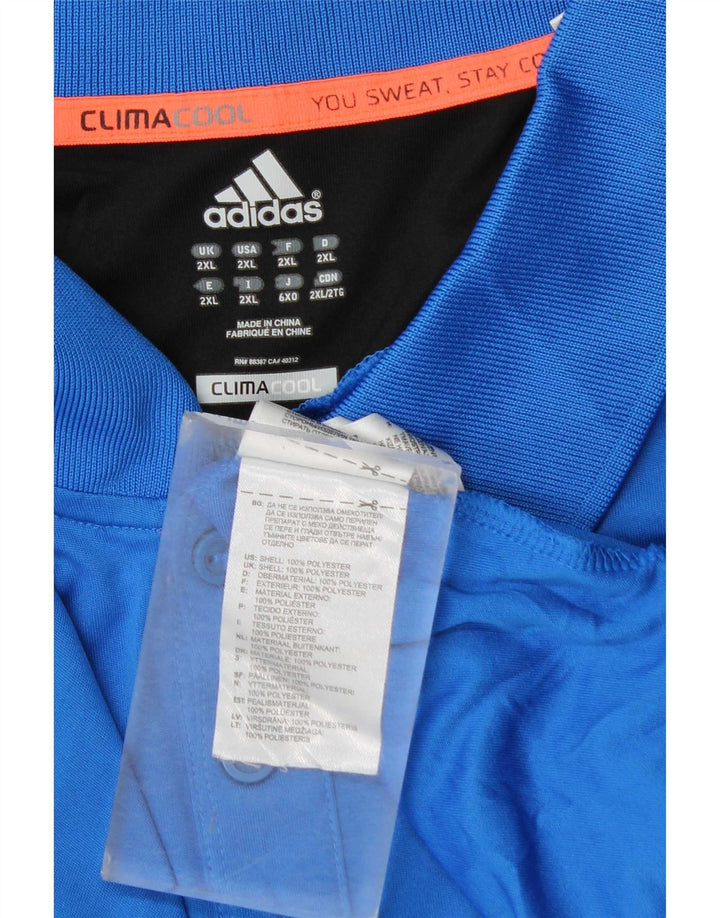 Polo Adidas Uomo Climacool 2XL Blu Colourblock Poliestere