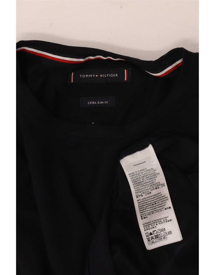 Tommy Hilfiger Uomo Extra Slim Top Manica Lunga Medio Cotone Blu Navy