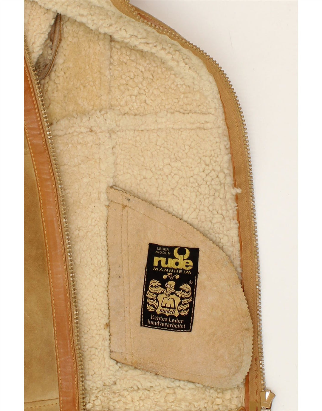 Giacca in shearling da uomo VINTAGE UK 36 Piccolo shearling beige